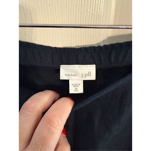 J. Jill Love Linen Navy Pull On Ankle Pants sz M EUC - Picture 4 of 6